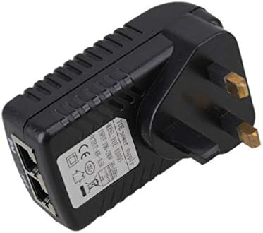 STOBOK DC 48V 0.5A POE Injector Ethernet Adapter UK Plug Power Supply