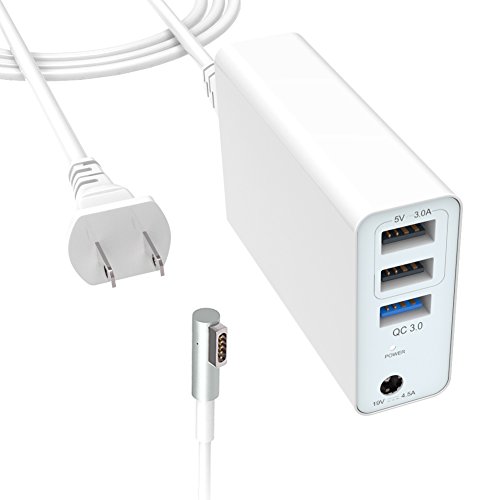 45W / 60W Magnetic 1st-Gen Charger for Apple MacBook Pro & Air, with 3 USB Ports for 5V Devices