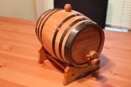 American Oak Barrel with Black Hoops- 5 Liter or 1.32 Gallons by North American Barrel