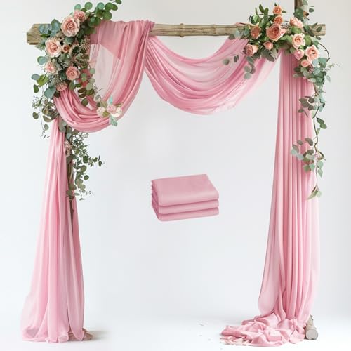 Wedding Arch Draping Fabric 3 Panels Pink Drape