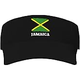 Novelty Jamaican Jamaica Flag Sport Sun Visor Hat Men Women Ball Caps Empty Top Baseball Cap Sun Hats for Golf Walking Black