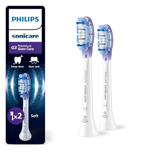 Philips Sonicare G3 Premium Gum Care Original Replacement Brush Heads, White, Pack of 2, HX9052/87