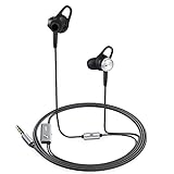 AUKEY Active Noise-Canceling Earbuds, In-Ear Wired Headphones with 3 Adaptable Audio Modes and Built-In Mic for iPhones, Samsung and More