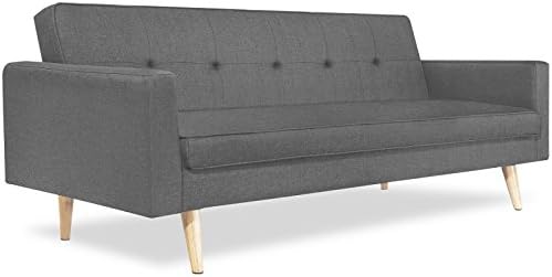 Idmarket Canape Droit 3 Places Lars Convertible Gris Scandinave