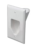 DataComm 45-0001-WH 1-Gang Recessed Low Voltage Cable Plate (White)