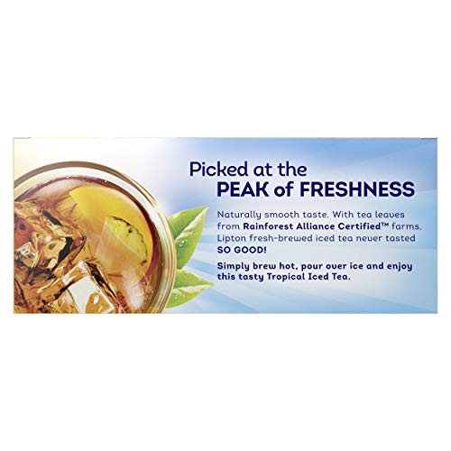 Lipton Tropical Iced Tea Bags Unsweetened Made with Tea Leaves Sourced