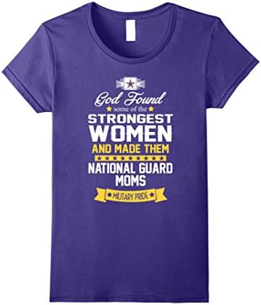 Womens Military Proud US National Guard Mom God Found T-shirts Medium Purple
