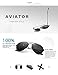 LUENX Aviator Sunglasses Men Women Polarized with Case - UV 400 Non-Mirror Black Lens Metal Black Frame 60mm
