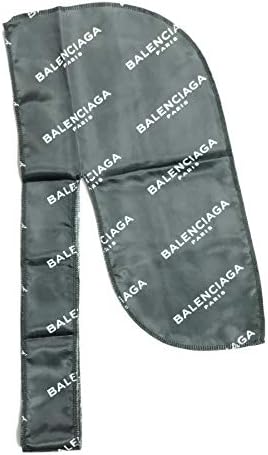 Ragsbysmoove |Designer Silky Black Balenci Custom Durag - 360 Waves Durags [100% Satin]
