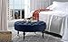 Divano Roma Furniture - Round Tufted Microfiber Coffee Table with Casters, Ottoman with Wheels (Navy)