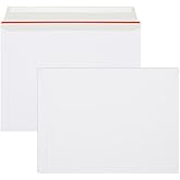 zmybcpack 50 Pack Rigid Mailers 9.5x12.5 inch, Self Seal Photo Document Mailers Stay Flat White Cardboard Shipping Envelopes Photography Mailers for Document, Photos, Papers, Files, CD