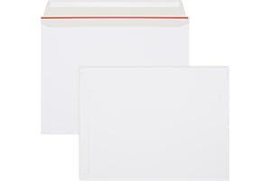 zmybcpack 50 Pack 9.5X12.5 inch Self Seal Rigid Mailer Stay Flat Cardboard Mailers, White Cardboard Shipping Envelopes White 