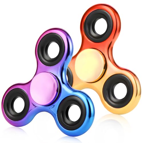 Fidget Spinner 2 Pack, Fidget Toys Adults Metal Fidget Spinners Fidget Toys for Kids for Autism ADHD Anxiety Gift for Te