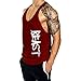 InleaderAesthetics Men's Tank Tops Sleeveless Shirts Y-Back Gym Workout Stringer Tank Tops Bodybuilding Fitness T-Shirts - Wine Red-M