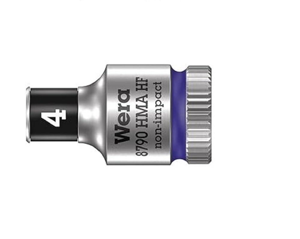 Wera 05003726001 8790 HMA HF Zyklop Socket Spanner with 1/4 Inch Drive with Retaining Function 13.0 mm Cyan 11, Pink, 05003729001