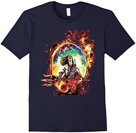 Men's Lord Shiva Tshirt The Creator In Divine Glory. Medium Navy