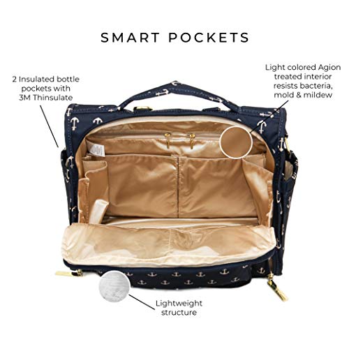 JuJuBe B.F.F Multi-Functional Convertible Diaper Backpack/Messenger Bag, Nautical Collection - The Admiral