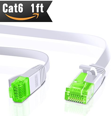 Ethernet Cable Cat 6 1ft (At a Cat5e Price but Higher Bandwidth) Internet Network Cable - Cat 6 Ethernet Patch Cable Short - Computer Cable With Snagless RJ45 Connectors