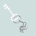 Monnel Z-336 Letter P Keychain Thick Simple Alphabet Key Ring With Velvet Bag