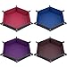 SIQUK 4 Pieces Dice Tray Folding Hexagon Dice Trays PU Leather Holder for Dice Games, 4 Dark Colors