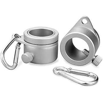 BonyTek 2 Pack Aluminum Alloy Flag Pole Rings, 360 Degree Rotating Flagpole Flag Mounting Rings Spinning Flag Pole Kit with Carabiner for 0.75-1.02Inch Diameter Flagpole (Silver)