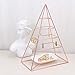 MORIGEM Jewelry Organizer, Pyramid 4 Tier Jewelry Tower, Decorative Jewelry Holder Display with White Tray for Necklaces, Bracelets, Earrings & Rings, Rose Gold