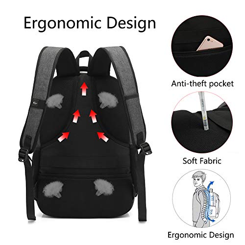 Laptop Backpack AUGUR 15.6 inch Business Travel Backpacks Water Resistant College Back Pack (Black）