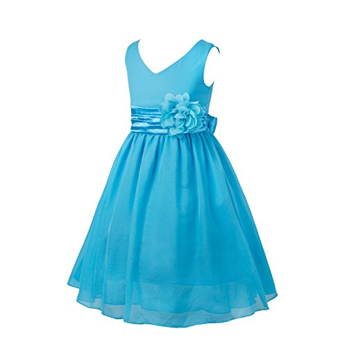 TiaoBug Girls Party Dress Wedding Bridesmaid Pageant Chiffon Flower