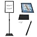 Adjustable Heavy Duty Pedestal Sign Holder - 8.5x11 Inch Vertical & Horizontal Poster Stand with Heavy Square Base for Display, Advertisement & Outdoor Signs