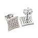 Hypoallergenic Fashion Men Earrings Stud Surgical Steel Post Big Square Ear Stud Earrings for Men Guys Sensitive Ears 9.5mm（Nickle Free）