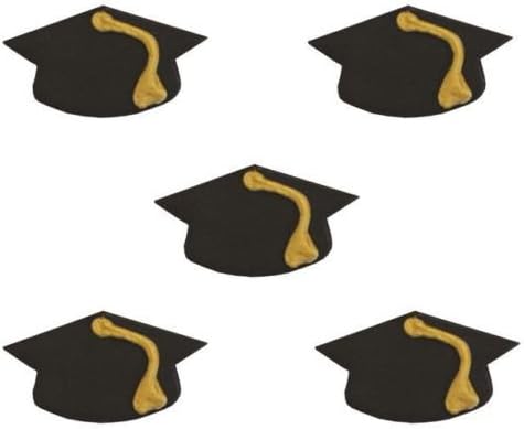 Sophisticate Grad Graduation Party Sugarcraft Mortarboard Cup Cake Toppers x 5