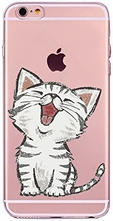 iPhone 7,iPhone 8 Case Back Cover Lovely Cat Owl Pet Rubber Soft TPU Clear Flexible Grip Texture Transparent Protection Girls Boys Shockproof Shell Phone Protector Skin for iphone 7,iphone 8 4.7 inch