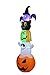 8 Foot Halloween Inflatable Stacked Bat, Black Cat Witch Ghost and Pumpkin LED Lights Decor Outdoor Indoor Holiday Decorations, Blow up Lighted Yard Decor, Giant Lawn Inflatables Home Family Outside