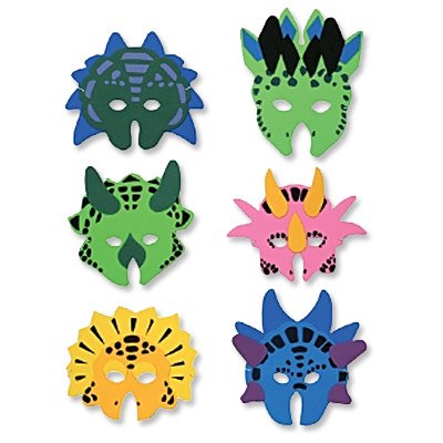 12 Foam Dinosaur Animal Masks - Fancy Dress Party
