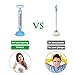 CNSTAR Toilet Plunger, Powerful High Pressure Suitable Sure Holder Drain Plunger for Bathroom, Toilet, Bathtubs, Showers (Blue)