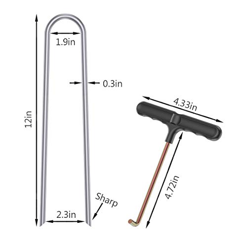 ANXEN Trampoline Stakes Heavy Duty with Spring Pull Tool, Heavy Duty