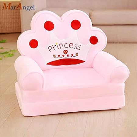 Tradeblush Princess Sofa Shape Sofa Cum Bed/Sofa Bed Imported Premium Quality Soft Toy Chair/seat for Baby Sitting/Soft Toy Chair for Kids Birthday (Color- Pink)