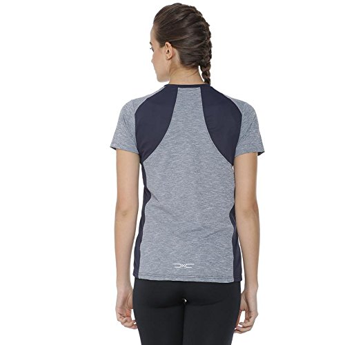 campus sutra solid women round neck denim t-shirt