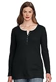 Roamans Women's Plus Size Thermal Henley Tunic