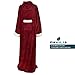 PAVILIA Fleece Blanket with Sleeves for Women Men Adults, Wearable Blanket Warm Soft Plush, Snuggle Pocket Sleeved TV Throw Wrap, Cozy White Elephant Gifts Ideas Mom Wife, Burgundy Red