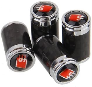 jinshan689 4pcs Carbon Fiber Auto Car Wheel Tire Air Valve Caps Stem Cover fit for Audi