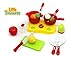 Little Treasures Chopping & Cooking Playset for Kids 3+ Includes a stove burner with knobs, pots with lid and sauté pan, cutting board and knife, Velcro fastened vegetables and seasoning bottle
