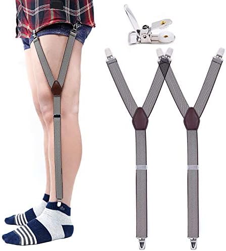 Men Shirt Stays Adjustable Elastic Mens Garter Straps Sock Non-slip Clamps for Military Police