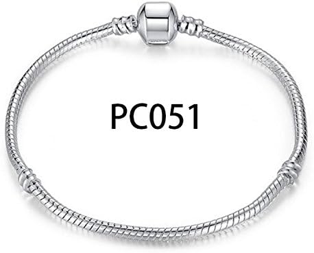 YouzhiWan007 Fashion DIY Crystal Heart Enamel Flower Charm Bracelets &amp; Bangles Snake Chain Bracelets For Women Pulsera 51 18cm