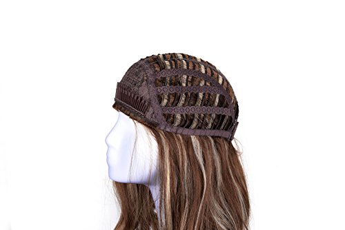 OneDor 23" Curly 3/4 Ladies Half Wig Kanekalon Hair Synthetic Wigs with Comb on a Mesh Head Cap (R1224B)