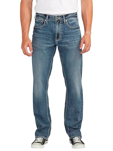 Silver Jeans Co. Men’s Grayson Classic Fit Straight Leg Jeans, Dark Wash SDK388