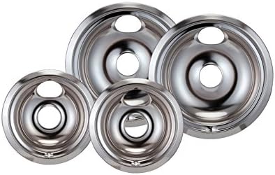 Stanco 4 Pack GE/Hotpoint Electric Range Chrome Reflector Bowls With Locking Slot