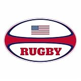 U.S. Custom Stickers American Flag Rugby Ball Sticker, 3