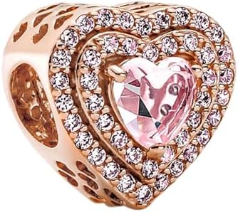 Amazon.com: Pandora Sparkling Leveled Heart Charm Bracelet Charm