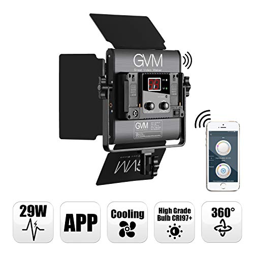 GVM 480 LED Videolicht mit Stativ, Dimmbare 2300K-6800K Zweifarbig LED Videobeleuchtung mit APP Steuerung, SLED Fotografie Dauerlicht für Studiolicht für Studio YouTube Video Studioset, Videolampe – Bild 4